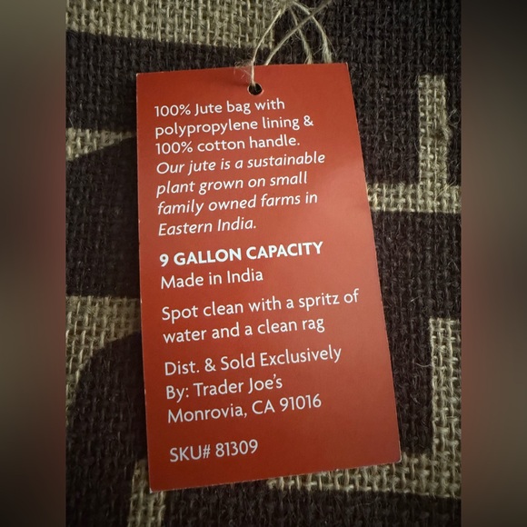 Multicolor Jute Tote Bag - Picture 5 of 6